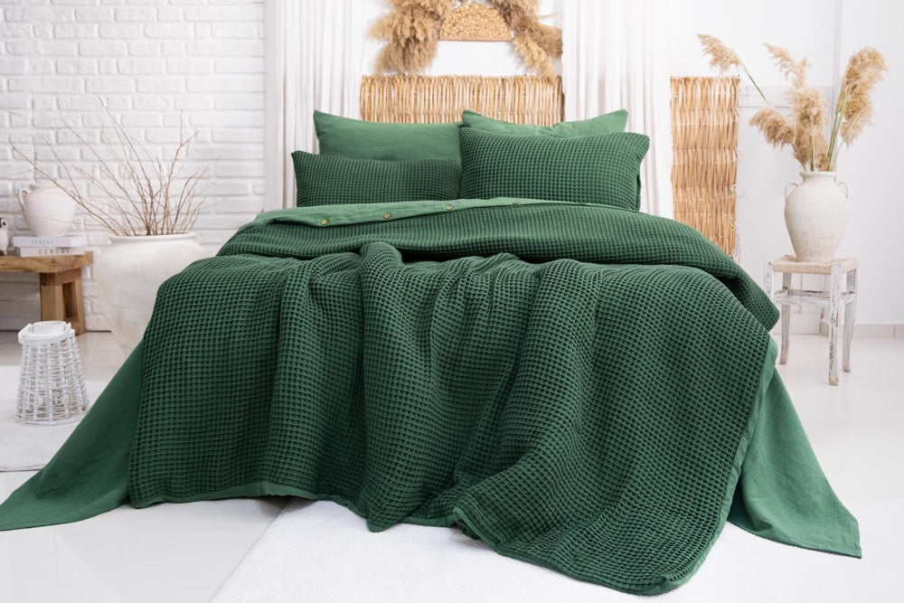 Unique Waffle Duvet Cover, Luxury Bedding Set, Organic ComforterCover, Linen Bedding Set, Farmhouse Bedding