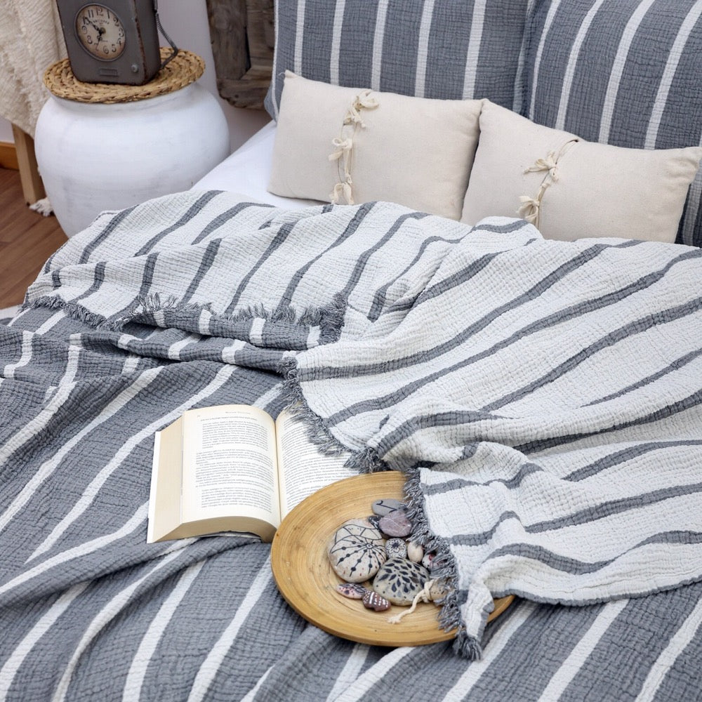 Muslin Custom Size Blanket, Gauze Bedding Set, Muslin Bed Cover, Cotton Blanket