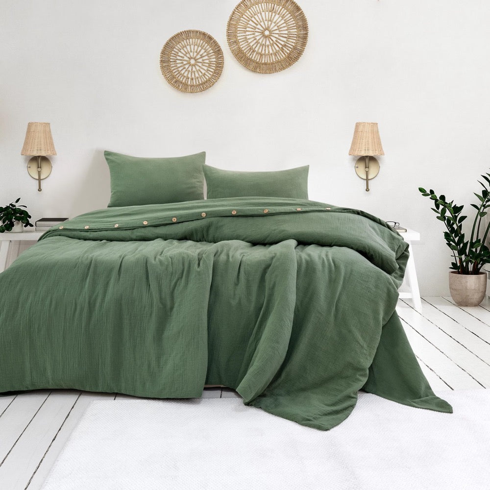 Cherry Muslin Duvet Cover, King Size Muslin Comforter Cover, Minimalist Gauze Bed Linen Set, Comforter Cover, Unique Quilt Cover