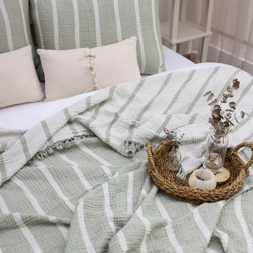 Muslin Custom Size Blanket, Gauze Bedding Set, Muslin Bed Cover, Cotton Blanket