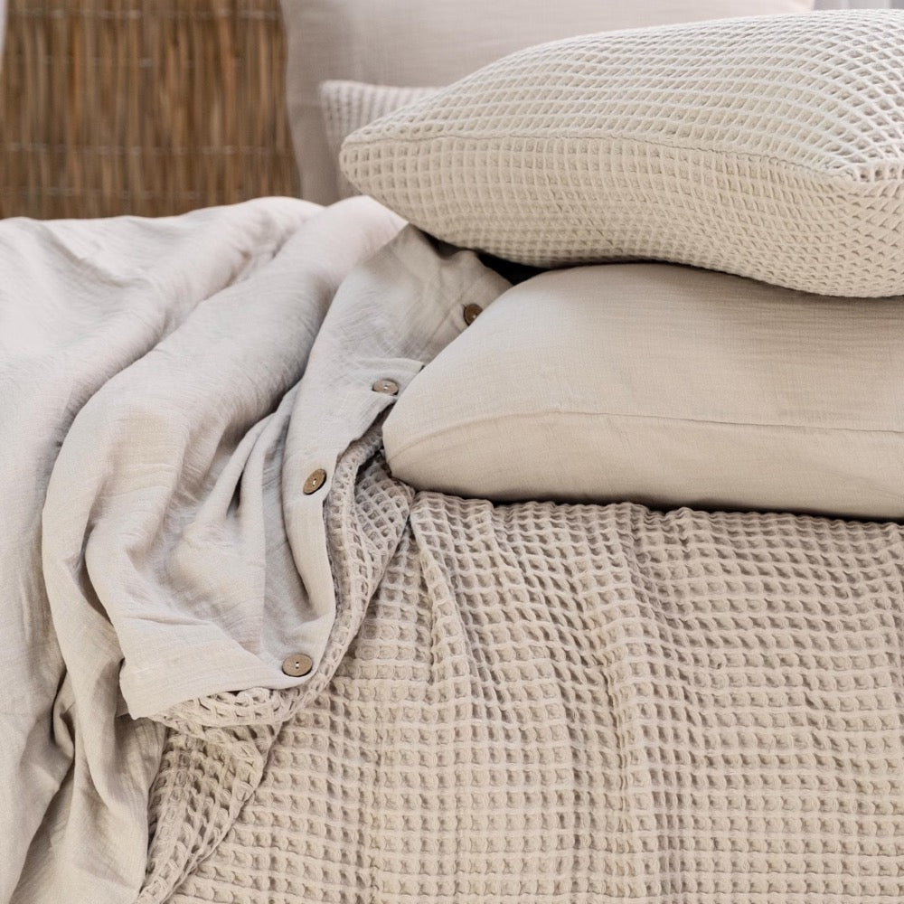 Unique Waffle Duvet Cover, Luxury Bedding Set, Organic ComforterCover, Linen Bedding Set, Farmhouse Bedding