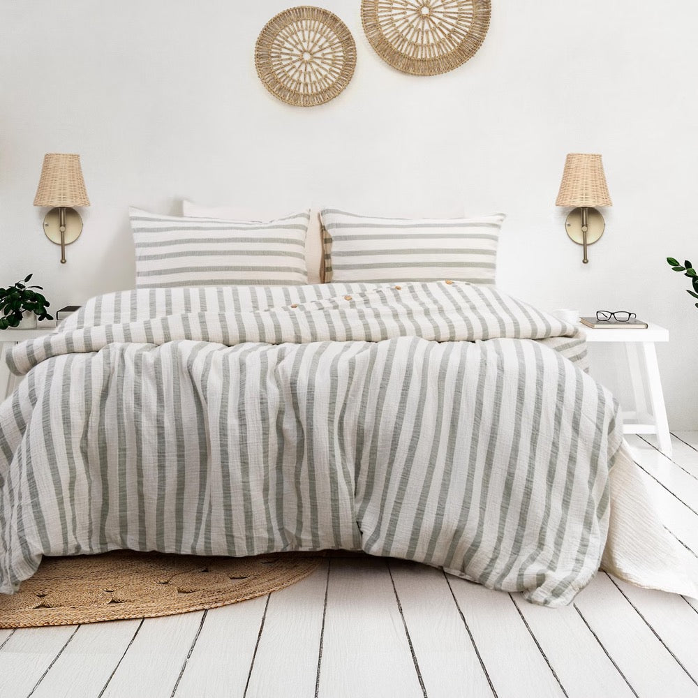 Breathable Muslin Duvet Cover, Organic Gauze Bed Linen Set, King Size Muslin Comforter Cover, Comforter Cover, Unique Home Gift