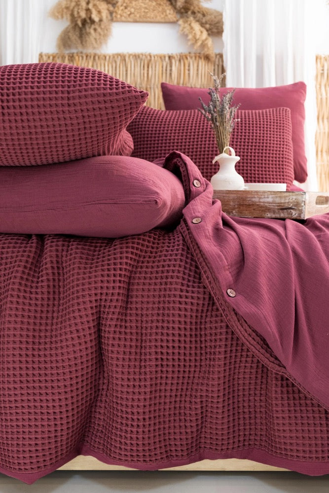 Unique Waffle Duvet Cover, Luxury Bedding Set, Organic ComforterCover, Linen Bedding Set, Farmhouse Bedding